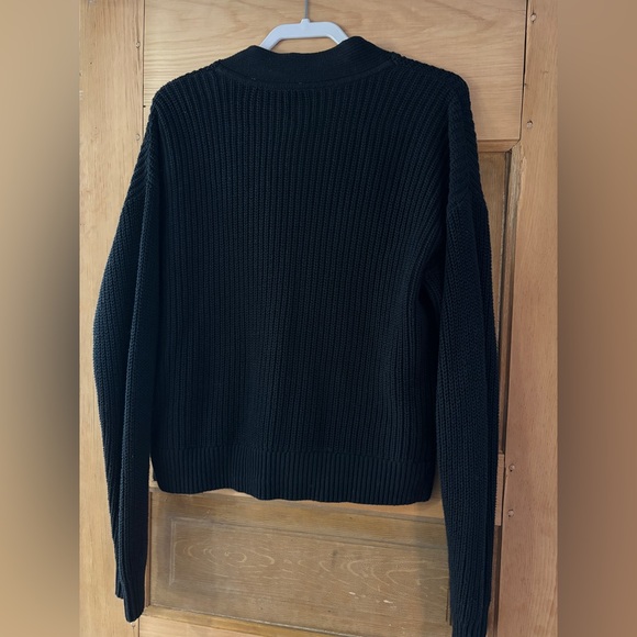 GAP Women's Black Cardigan Sweater 100% Cotton - Picture 2 of 5